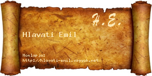 Hlavati Emil névjegykártya